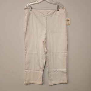 NEW Coldwater Creek Pants Size 14 Sateen Crop White NWT‎ See Description